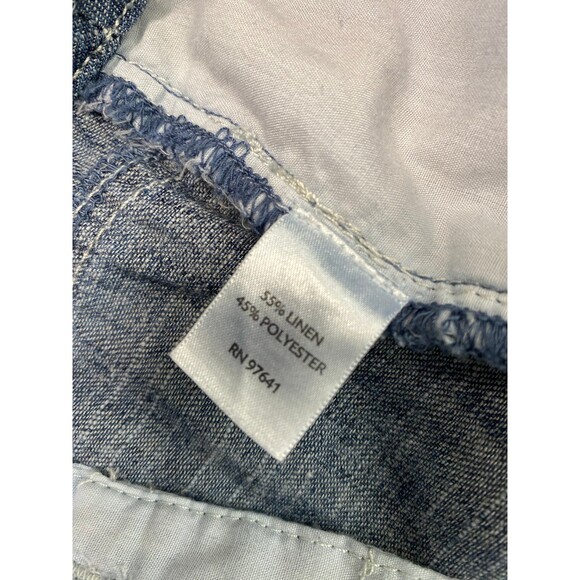 J Jill Wide Leg Trousers Blue 55% Linen Pants Size 12 - Picture 8 of 9